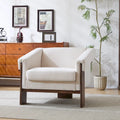 Mid-Century Modern PU Leather Accent Arm Chair Caramel
