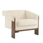 Mid-Century Modern PU Leather Accent Arm Chair Caramel