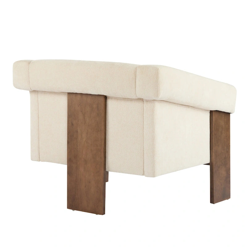 Mid-Century Modern PU Leather Accent Arm Chair Caramel