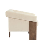 Mid-Century Modern PU Leather Accent Arm Chair Caramel