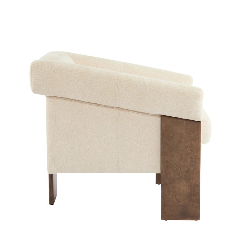 Mid-Century Modern PU Leather Accent Arm Chair Caramel