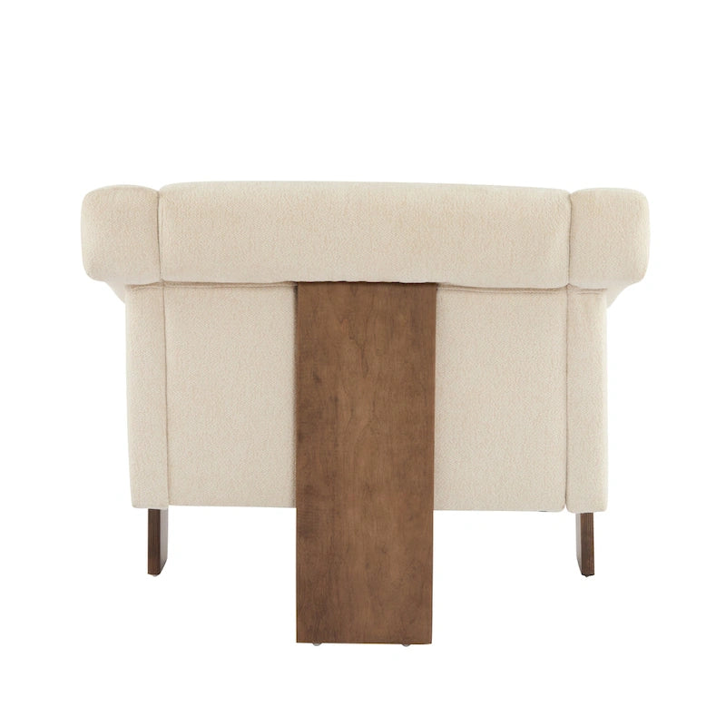 Mid-Century Modern PU Leather Accent Arm Chair Caramel