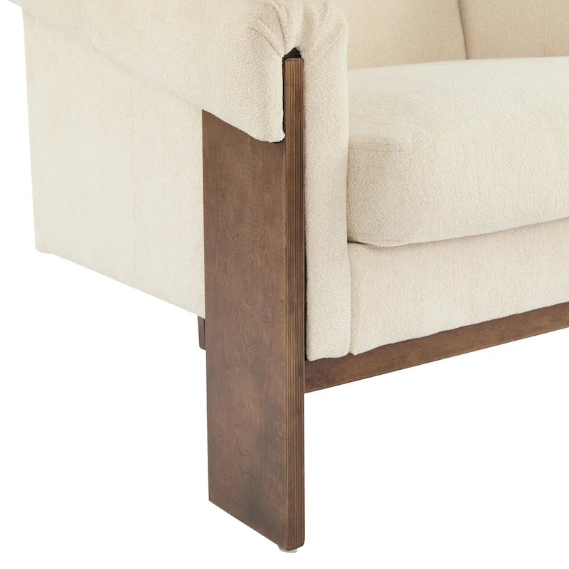 Mid-Century Modern PU Leather Accent Arm Chair Caramel