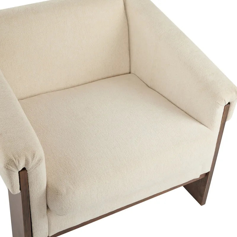 Mid-Century Modern PU Leather Accent Arm Chair Caramel