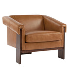 Mid-Century Modern PU Leather Accent Arm Chair Caramel