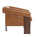 Mid-Century Modern PU Leather Accent Arm Chair Caramel