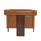 Mid-Century Modern PU Leather Accent Arm Chair Caramel