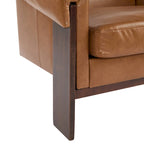 Mid-Century Modern PU Leather Accent Arm Chair Caramel