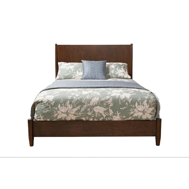 Brown Solid Mahogany Wood California King Platform Bed Frame