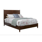Brown Solid Mahogany Wood California King Platform Bed Frame