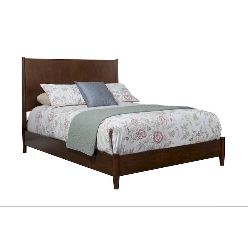 Brown Solid Mahogany Wood California King Platform Bed Frame