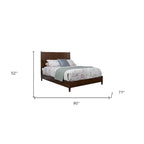 Brown Solid Mahogany Wood California King Platform Bed Frame