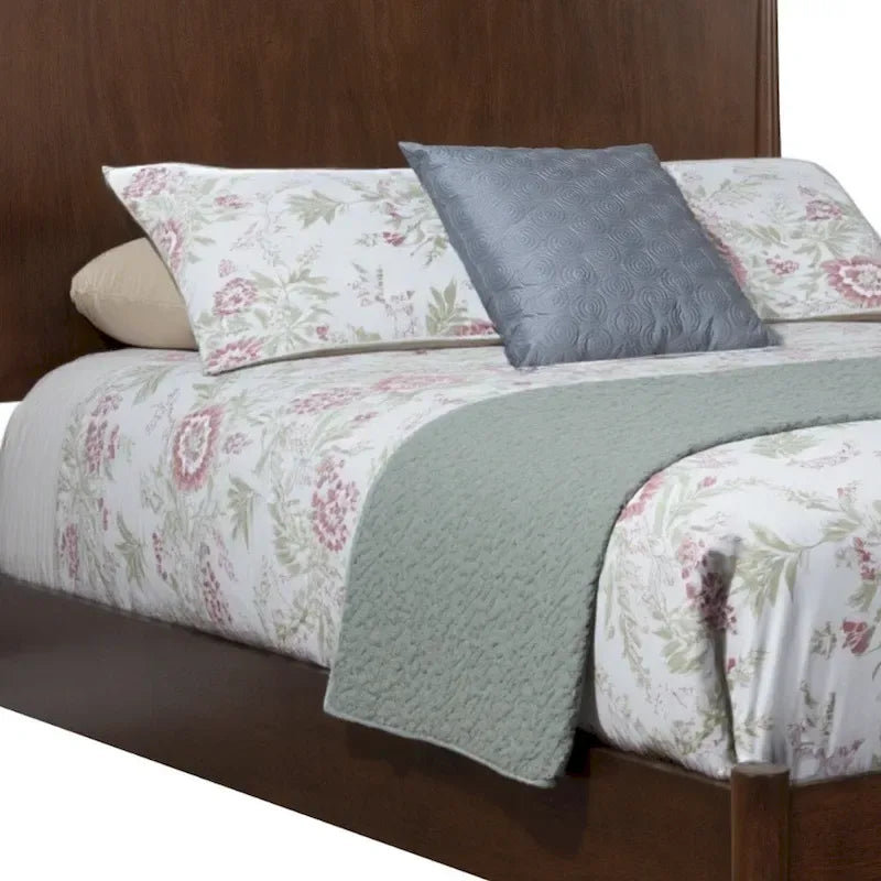 Brown Solid Mahogany Wood California King Platform Bed Frame