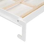 25 Inch Square Glass Top Accent Table with Marble Shelf Antique Gold