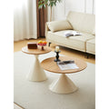Modern Round Nesting Coffee Table Set with Carbon Steel Base