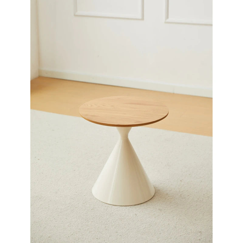 Modern Round Nesting Coffee Table Set with Carbon Steel Base