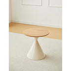 Modern Round Nesting Coffee Table Set with Carbon Steel Base