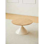 Modern Round Nesting Coffee Table Set with Carbon Steel Base