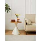 Modern Round Nesting Coffee Table Set with Carbon Steel Base