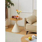 Modern Round Nesting Coffee Table Set with Carbon Steel Base