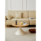 Modern Round Nesting Coffee Table Set with Carbon Steel Base