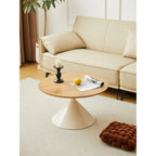 Modern Round Nesting Coffee Table Set with Carbon Steel Base
