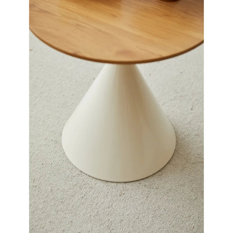 Modern Round Nesting Coffee Table Set with Carbon Steel Base