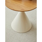 Modern Round Nesting Coffee Table Set with Carbon Steel Base