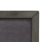King Size Platform Bed, Gray Upholstered Headboard, Wood Frame