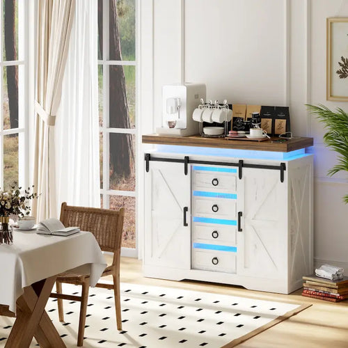 5 Drawer Accent Cabinet With Led Light - N/A