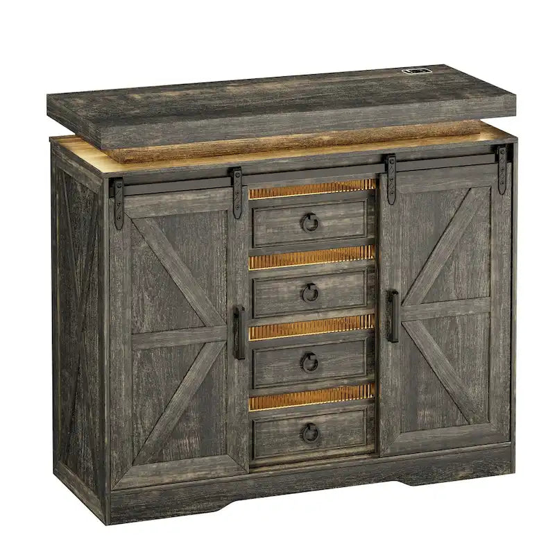5-Drawer Accent Cabinet with LED Lighting and Motion Sensor