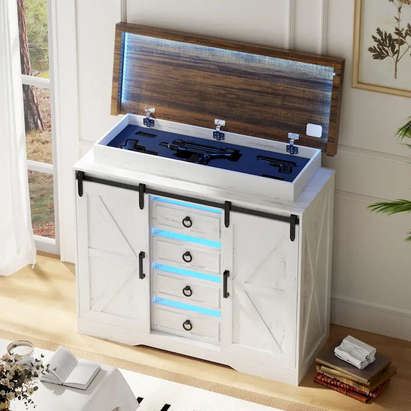 5-Drawer Accent Cabinet with LED Lighting and Motion Sensor