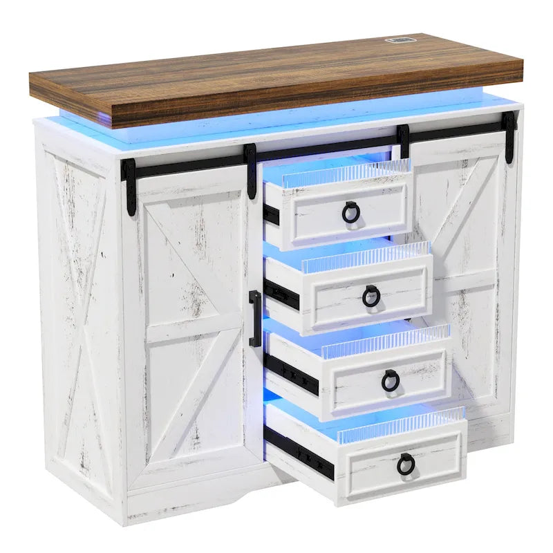 5-Drawer Accent Cabinet with LED Lighting and Motion Sensor