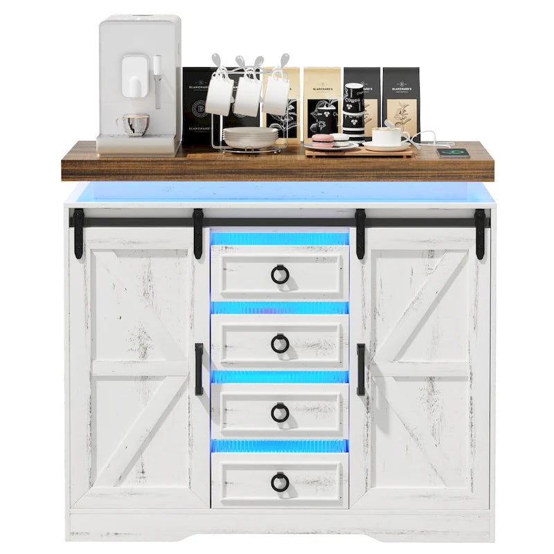 5-Drawer Accent Cabinet with LED Lighting and Motion Sensor