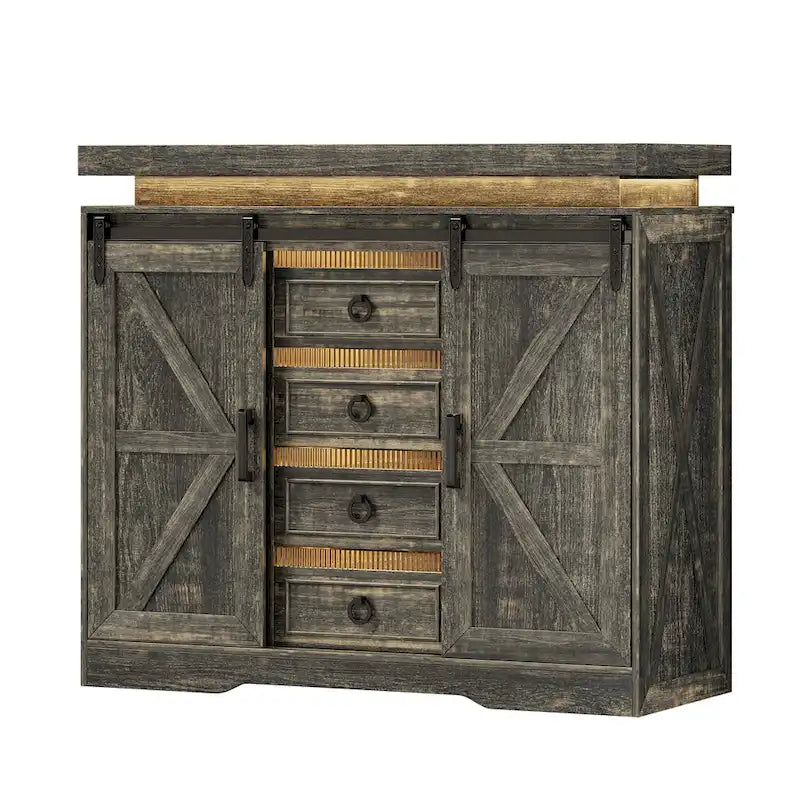 5-Drawer Accent Cabinet with LED Lighting and Motion Sensor