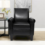 PU Leather Accent Armchair High Backrest Padded for Living Room Office
