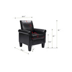 PU Leather Accent Armchair High Backrest Padded for Living Room Office