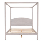 Himmelbett aus Kiefernholz mit Kopfteil und gewaschenem Finish