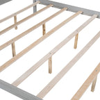 Himmelbett aus Kiefernholz mit Kopfteil und gewaschenem Finish