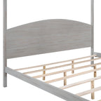 Himmelbett aus Kiefernholz mit Kopfteil und gewaschenem Finish