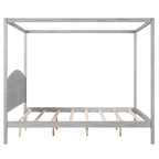 Himmelbett aus Kiefernholz mit Kopfteil und gewaschenem Finish