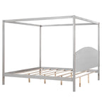 Himmelbett aus Kiefernholz mit Kopfteil und gewaschenem Finish