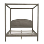 Himmelbett aus Kiefernholz mit Kopfteil und gewaschenem Finish