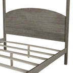Himmelbett aus Kiefernholz mit Kopfteil und gewaschenem Finish