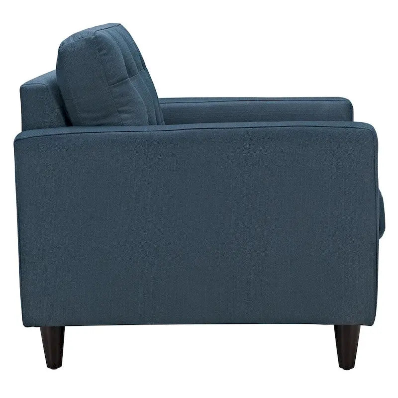 Mid-Century Modern Button-Tufted Upholstered Accent Armchair