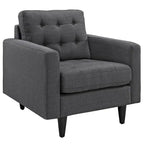 Mid-Century Modern Button-Tufted Upholstered Accent Armchair
