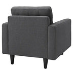 Mid-Century Modern Button-Tufted Upholstered Accent Armchair