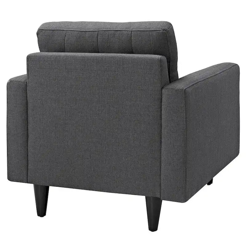 Mid-Century Modern Button-Tufted Upholstered Accent Armchair