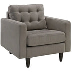 Mid-Century Modern Button-Tufted Upholstered Accent Armchair
