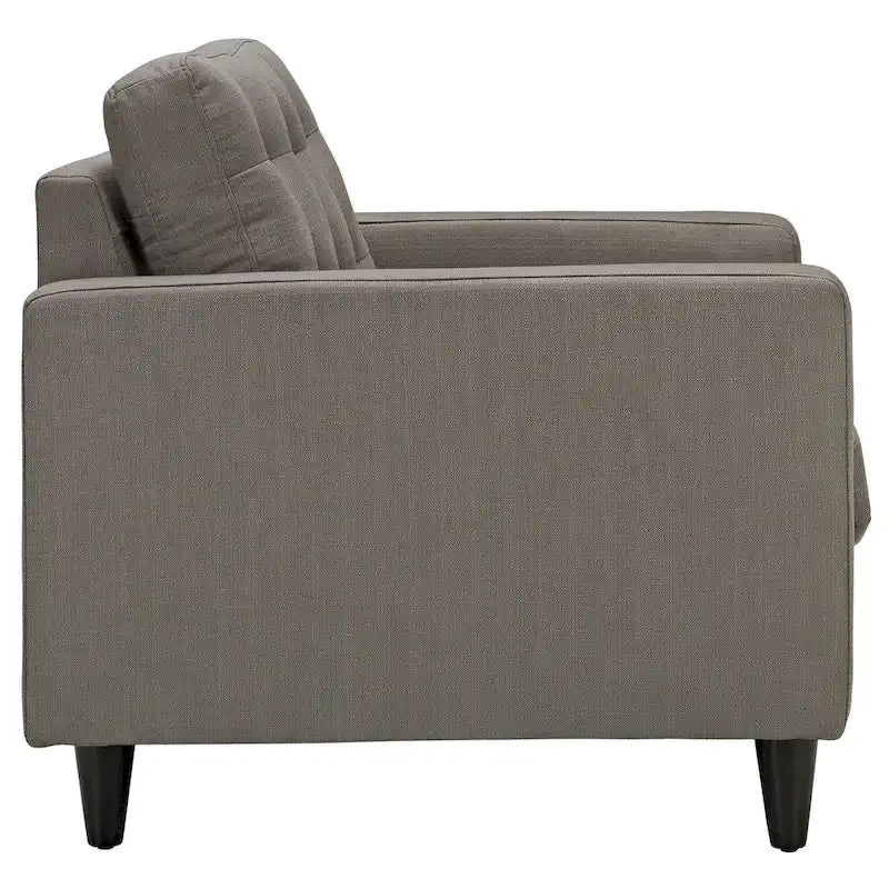 Mid-Century Modern Button-Tufted Upholstered Accent Armchair